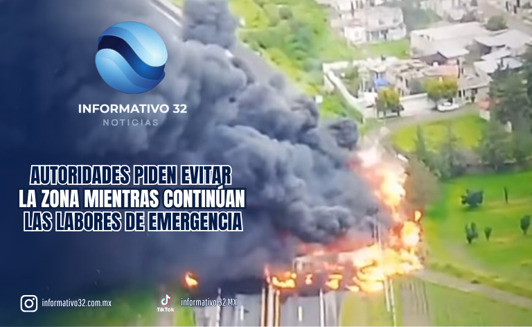 EXPLOSIÓN DE PIPA PARALIZA LA CARRETERA MÉXICO–VERACRUZ; CIERRAN TOTALMENTE EL TRAMO EN HUEYOTLIPAN