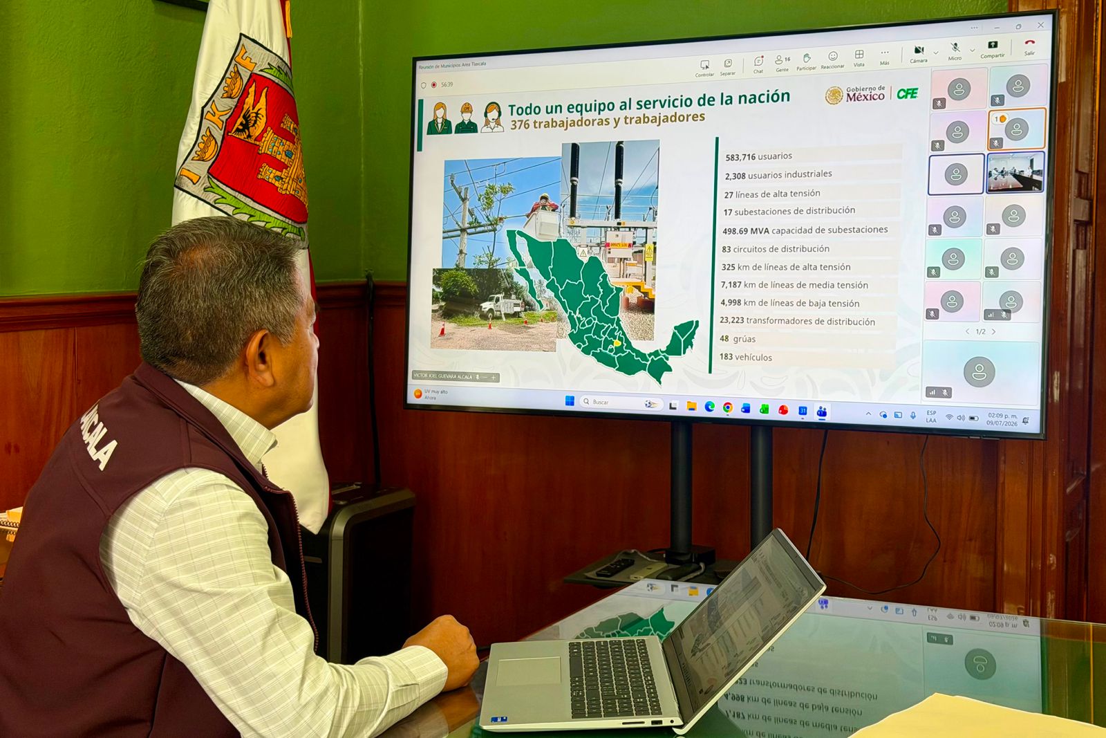 AYUNTAMIENTO CAPITALINO PARTICIPA EN MESA DE TRABAJO CON CFE ZONA TLAXCALA