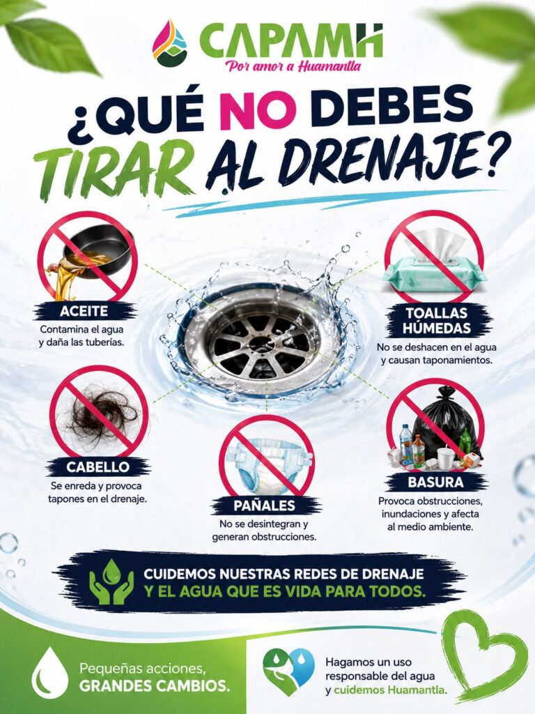 El drenaje no es un bote de basura. Lo que tiramos hoy puede convertirse en el problema de mañana.