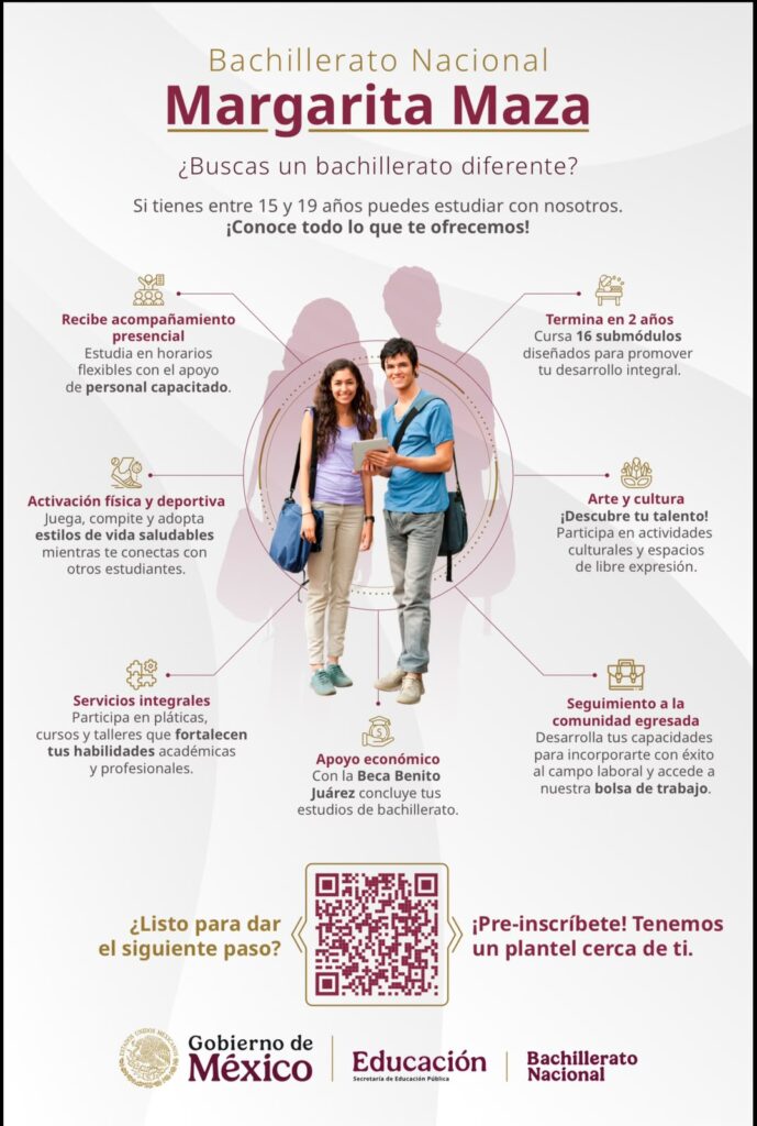 GOBIERNO DE HUAMANTLA INVITA A INSCRIBIRSE AL BACHILLERATO NACIONAL “MARGARITA MAZA”