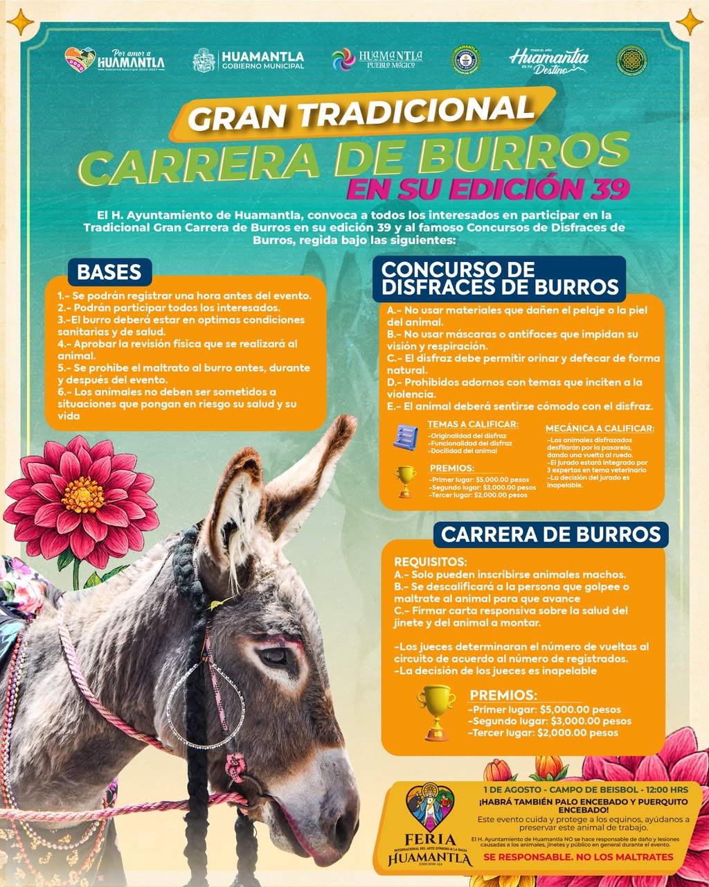 CHAVA SANTOS INVITA A VIVIR LA TRADICIONAL CARRERA DE BURROS EN SU EDICIÓN 39