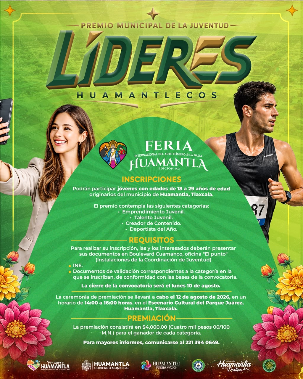 CHAVA SANTOS CONVOCA AL PREMIO MUNICIPAL DE LA JUVENTUD “LÍDERES HUAMANTLECOS”
