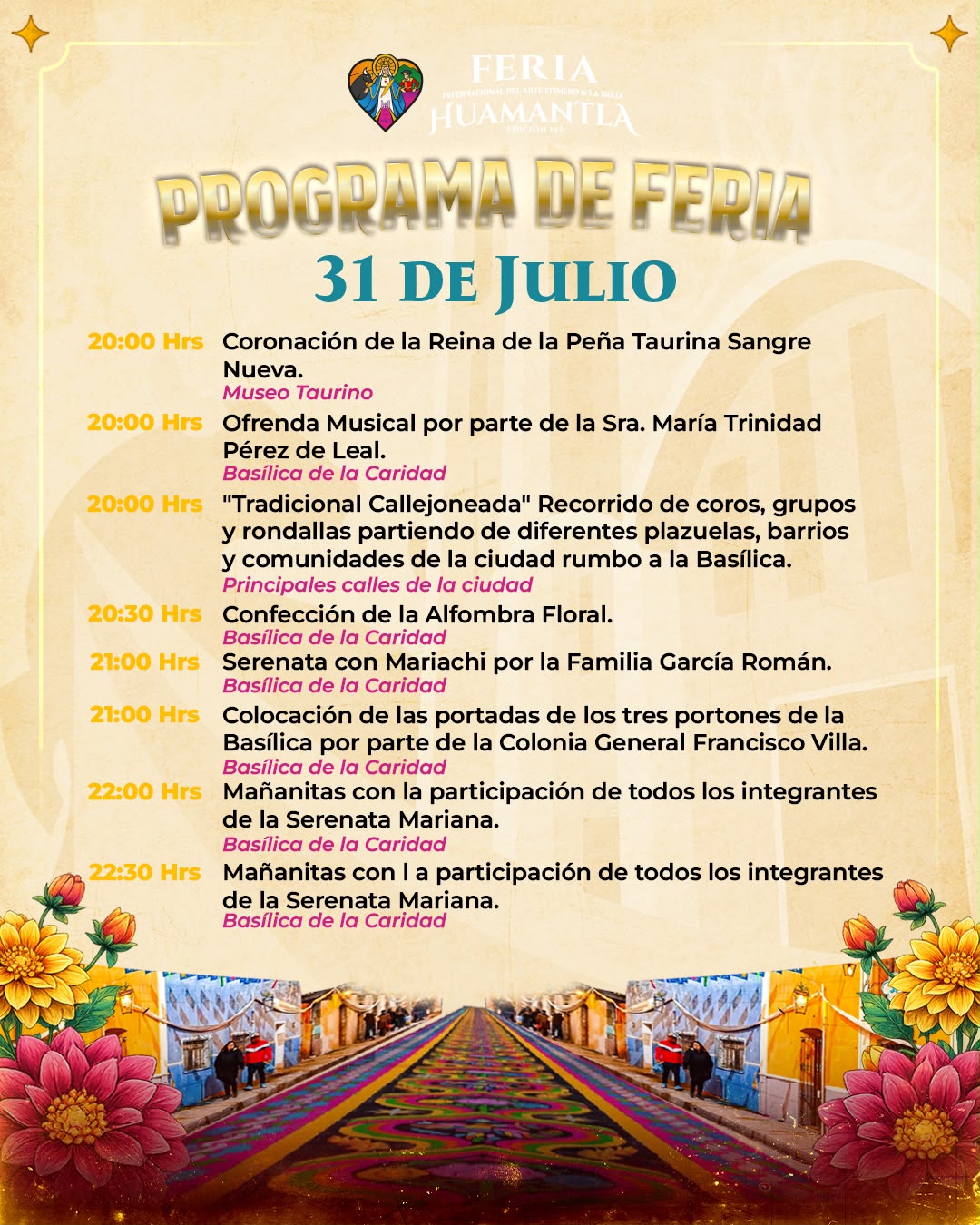 INICIAN LAS ACTIVIDADES DE LA FERIA INTERNACIONAL DEL ARTE EFÍMERO Y DE LA DALIA 2026 CON UNA JORNADA LLENA DE TRADICIÓN Y CULTURA
