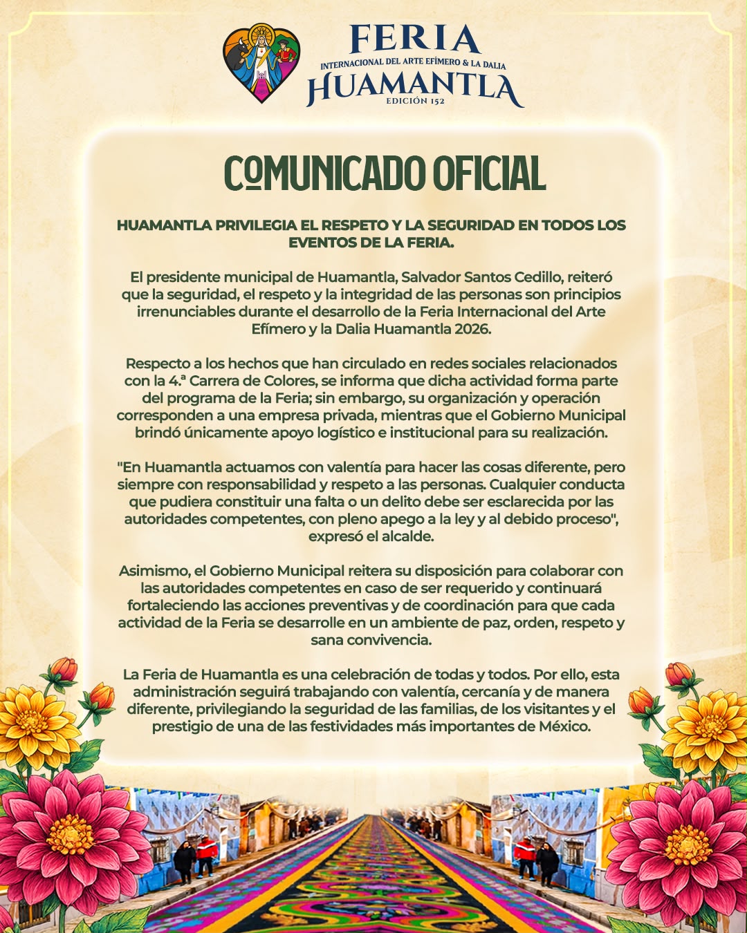 HUAMANTLA PRIVILEGIA EL RESPETO Y LA SEGURIDAD EN TODOS LOS EVENTOS DE LA FERIA.