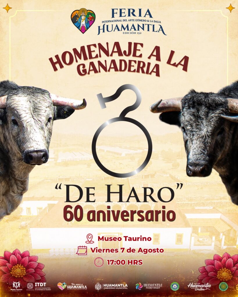Huamantla rendirá homenaje a la Ganadería “De Haro” por 60 años de historia y tradición