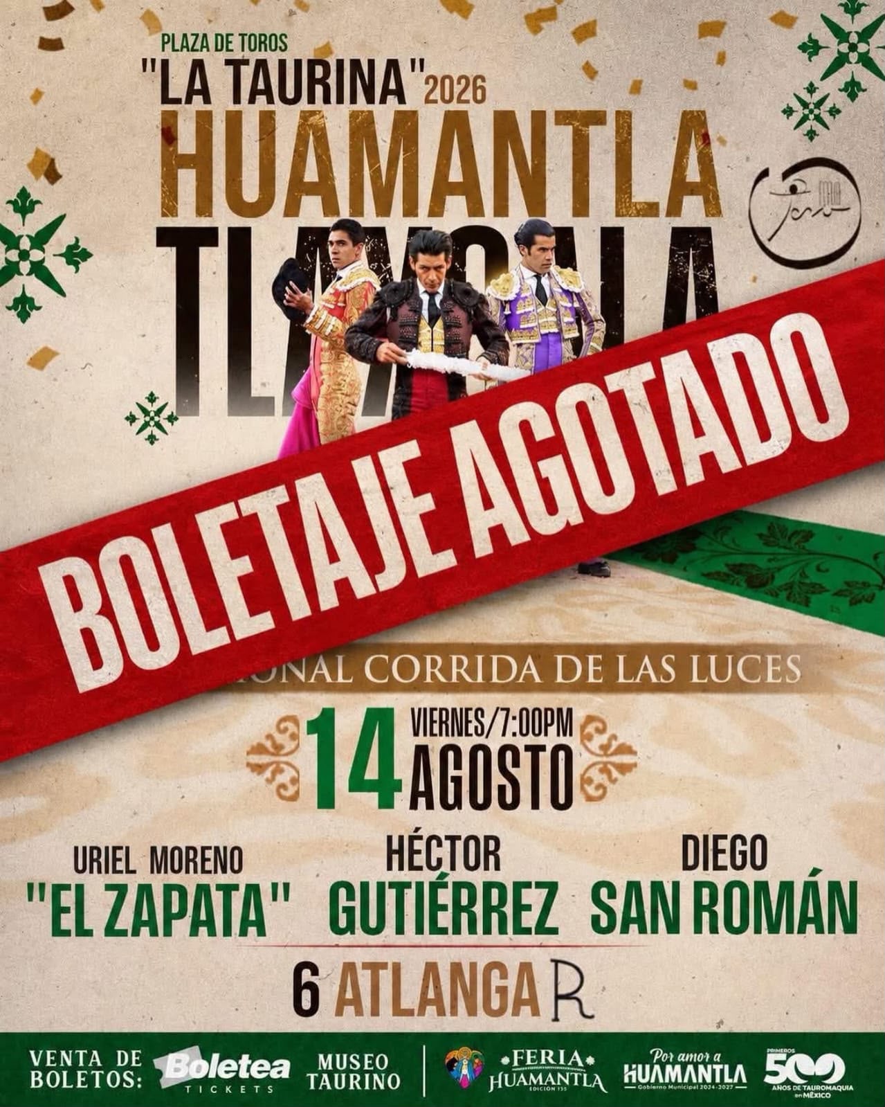 POR QUINTO AÑO CONSECUTIVO, LA TRADICIONAL CORRIDA DE LAS LUCES CUELGA EL CARTEL DE “NO HAY BOLETOS”