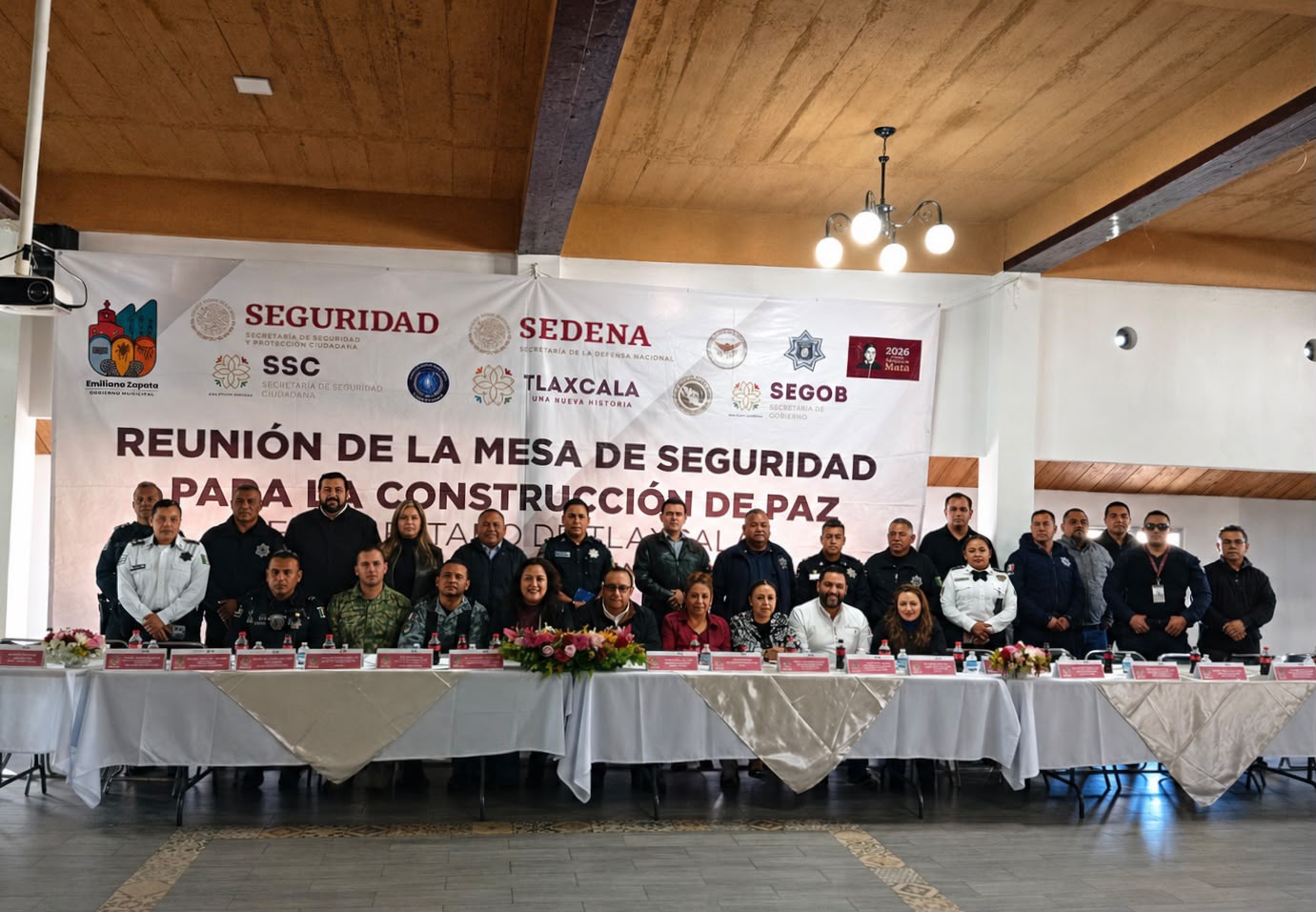 FORTALECEN COORDINACIÓN EN MATERIA DE SEGURIDAD DURANTE MESA PARA LA CONSTRUCCIÓN DE LA PAZ EN EMILIANO ZAPATA