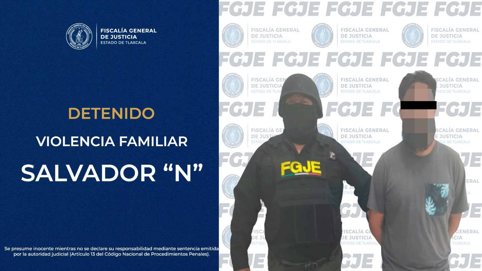 APREHENDE FGJE EN VERACRUZ A HOMBRE POR VIOLENCIA FAMILIAR.
