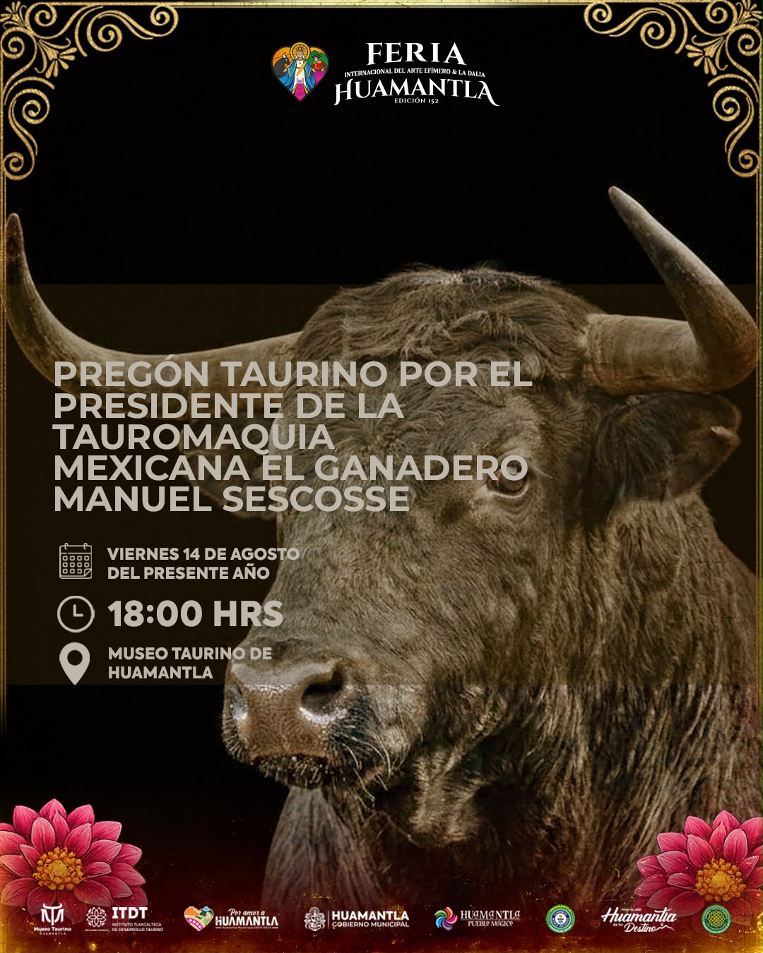 MANUEL SESCOSSE ENCABEZARÁ EL PREGÓN TAURINO DE LA FERIA HUAMANTLA 2026