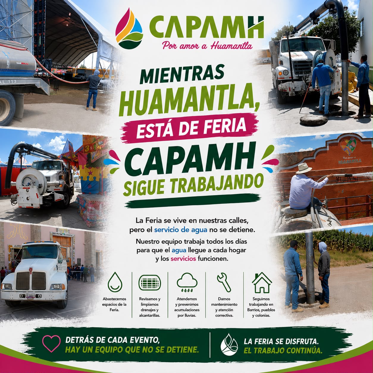 Mientras Huamantla está de feria, CAPAMH sigue trabajando.
