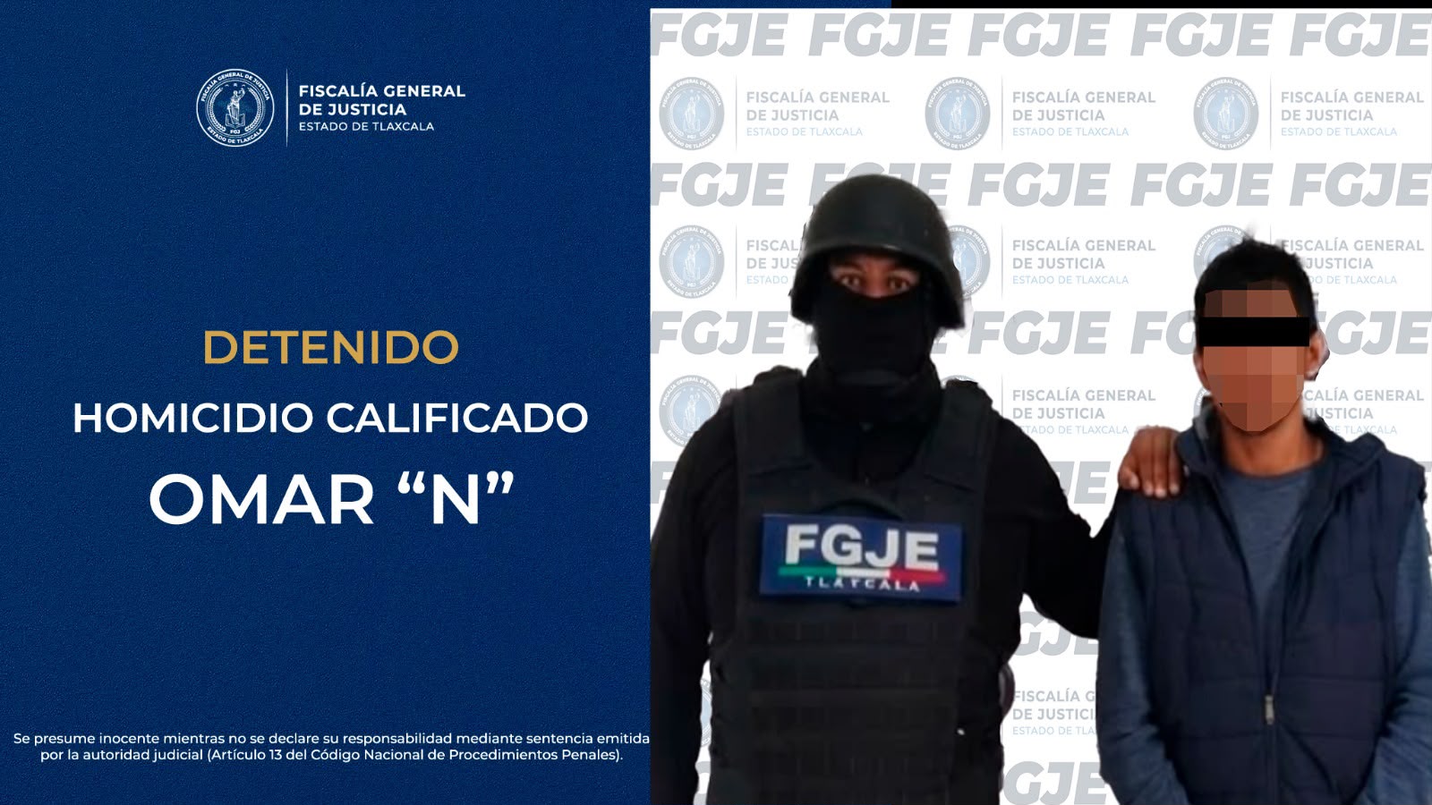 POLICÍA DE INVESTIGACIÓN APREHENDE A PROBABLE RESPONSABLE DE HOMICIDIO CALIFICADO: FGJE