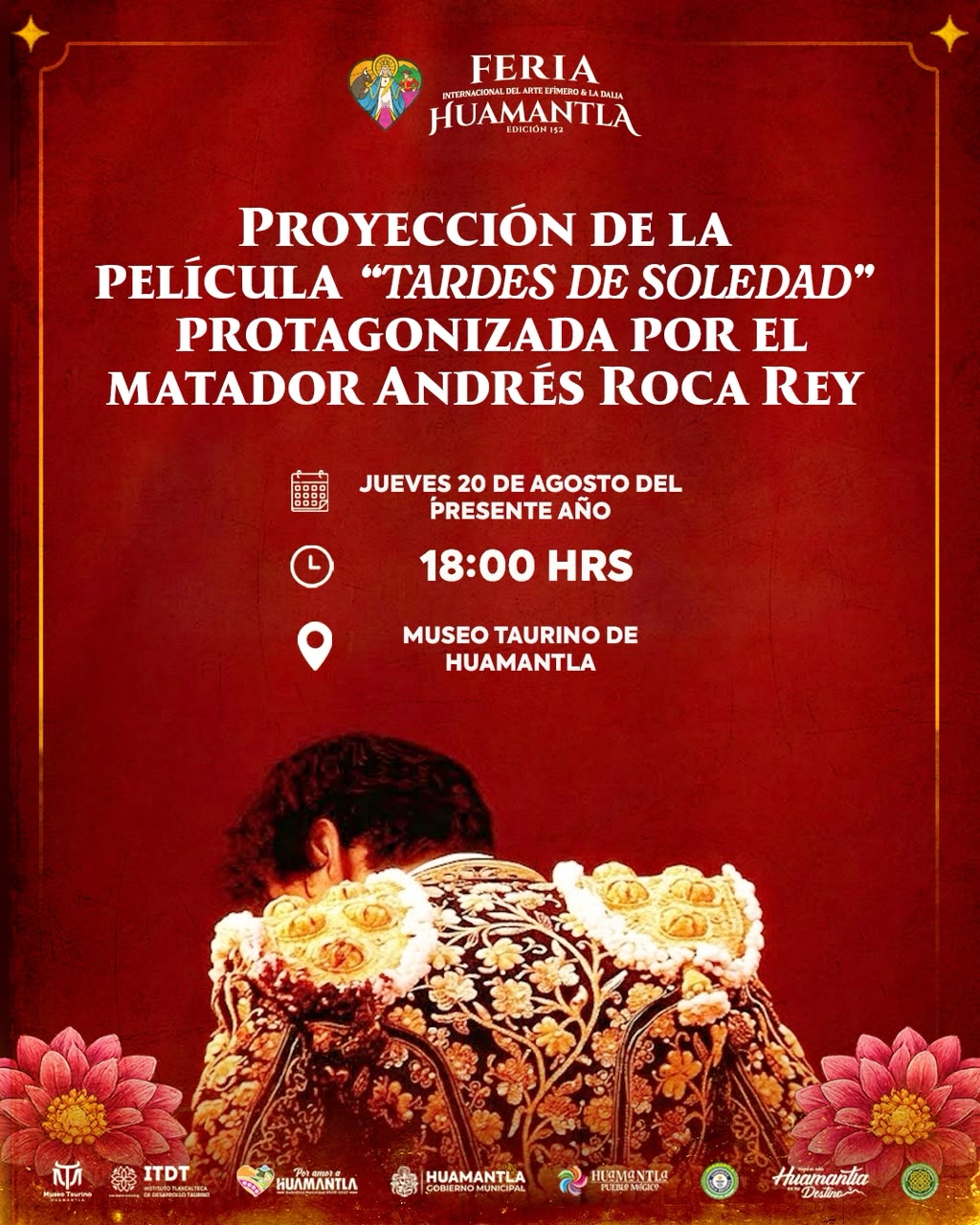 HUAMANTLA INVITA A VIVIR UNA TARDE DE CINE Y TAUROMAQUIA CON LA PROYECCIÓN DE “TARDES DE SOLEDAD”