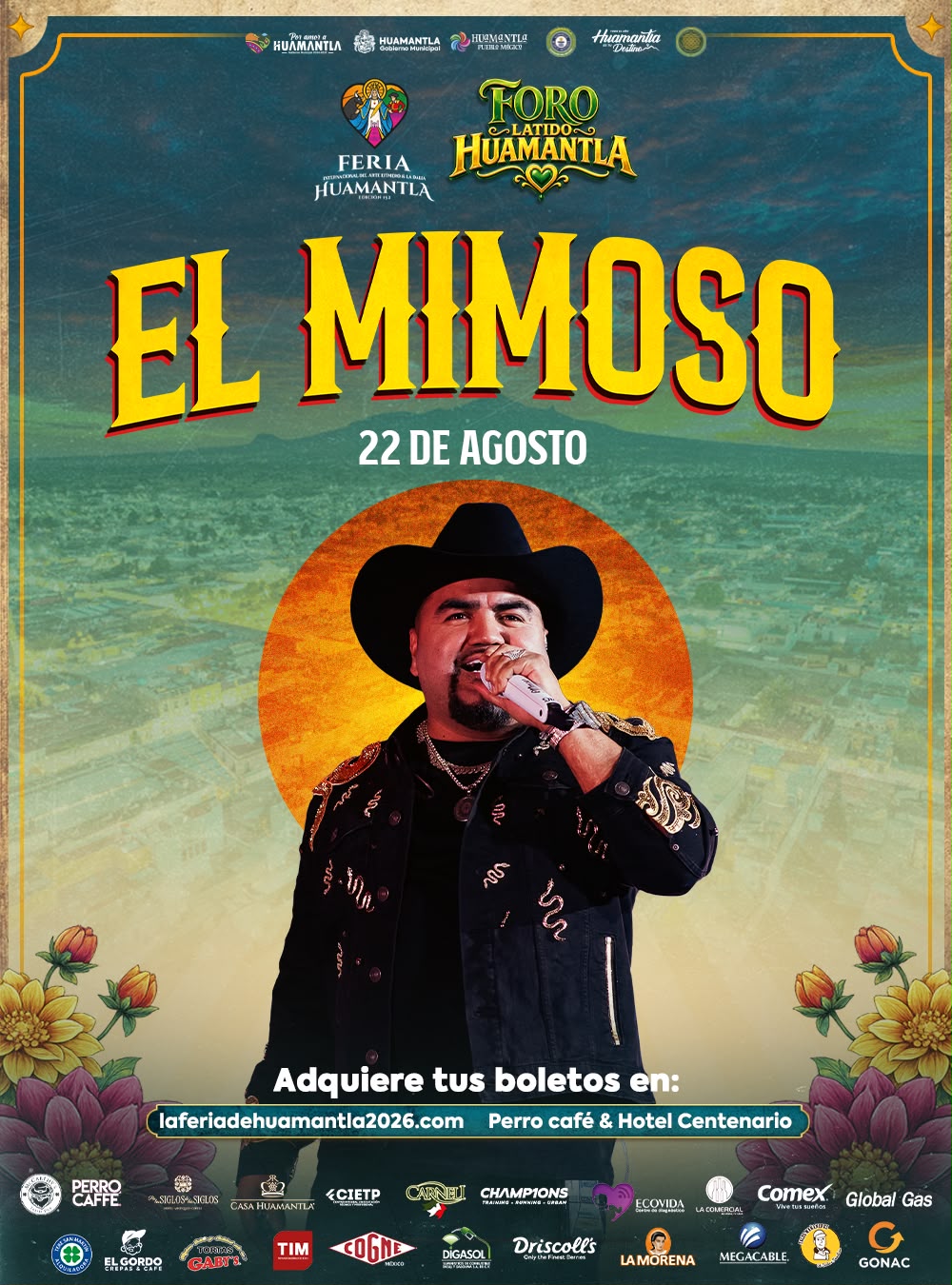 EL MIMOSO LLEGARÁ AL FORO LATIDO HUAMANTLA CON UNA NOCHE LLENA DE SENTIMIENTO