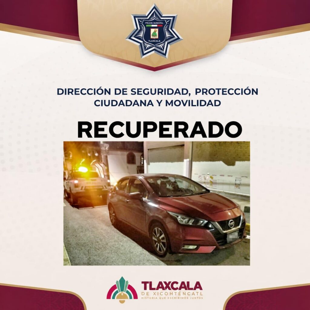 POLICÍA MUNICIPAL RECUPERA VEHÍCULO REPORTADO COMO ROBADO EN LOMA BONITA