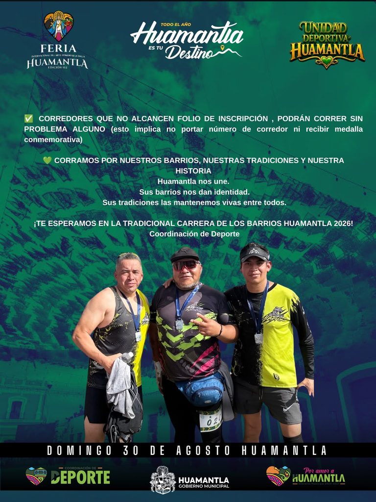CARRERA DE LOS BARRIOS 2026 INVITA A CORRER POR LAS TRADICIONES E HISTORIA DE HUAMANTLA