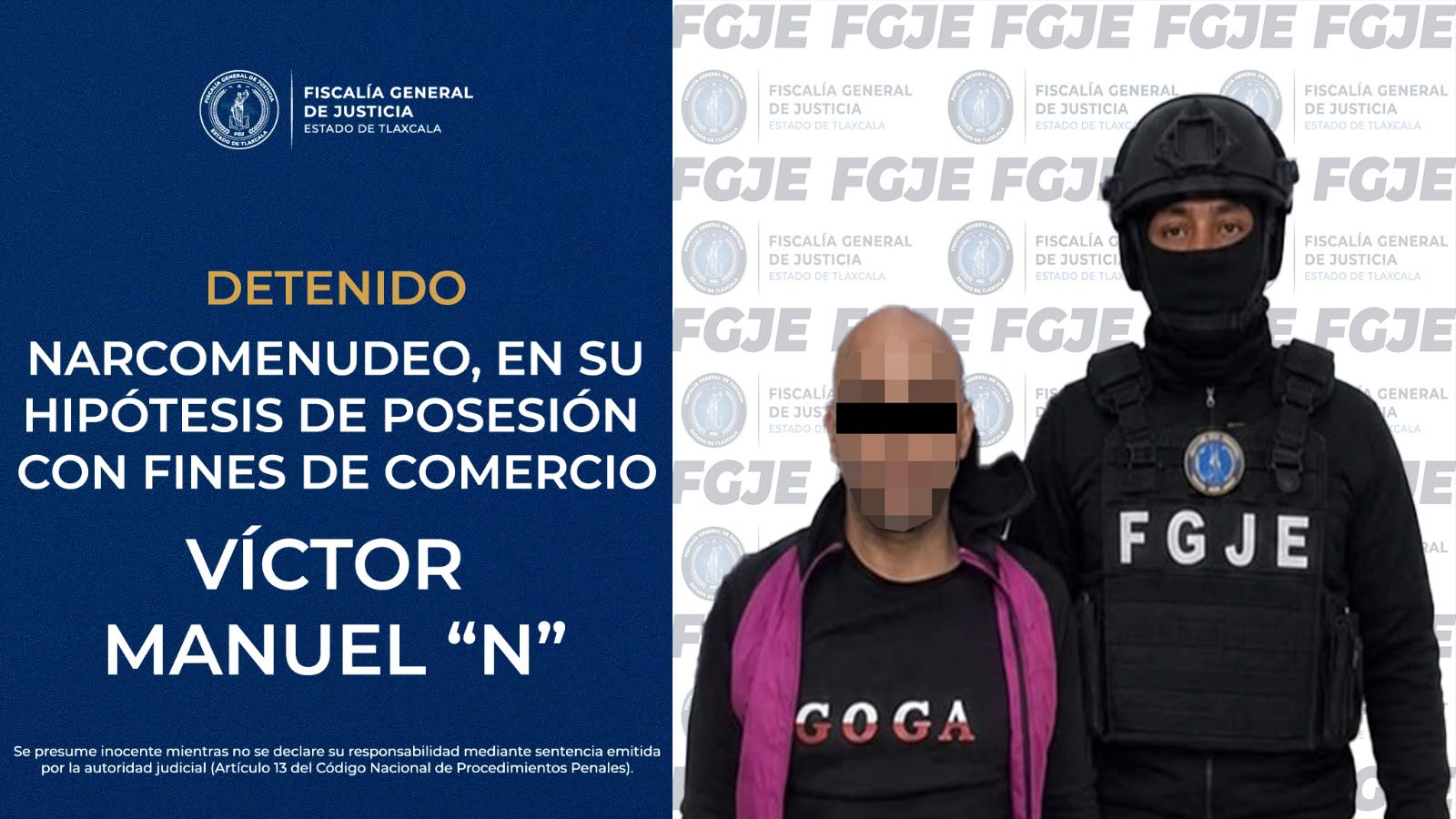 DETIENE FGJE A HOMBRE POR DELITOS CONTRA LA SALUD, EN SU MODALIDAD DE NARCOMENUDEO.