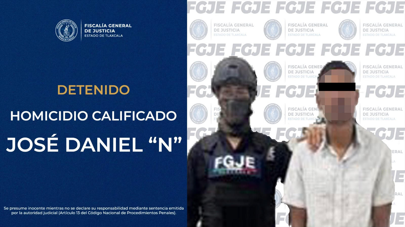 FGJE DETIENE A HOMBRE POR HOMICIDIO CALIFICADO OCURRIDO EN ATLANGATEPEC.