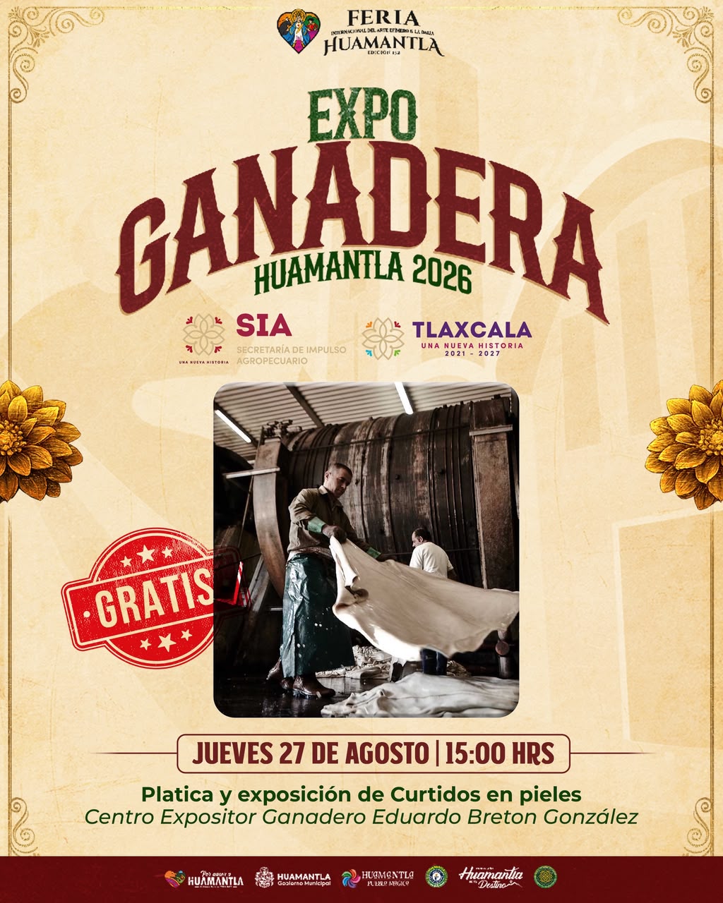 EXPO GANADERA HUAMANTLA 2026 PRESENTARÁ PLÁTICA Y EXPOSICIÓN SOBRE CURTIDOS EN PIELES