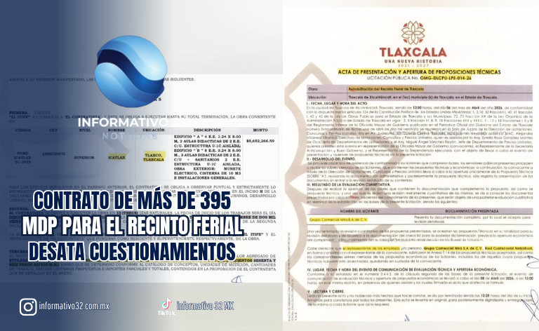 CONTRATO DE MÁS DE 395 MDP PARA EL RECINTO FERIAL DESATA CUESTIONAMIENTOS