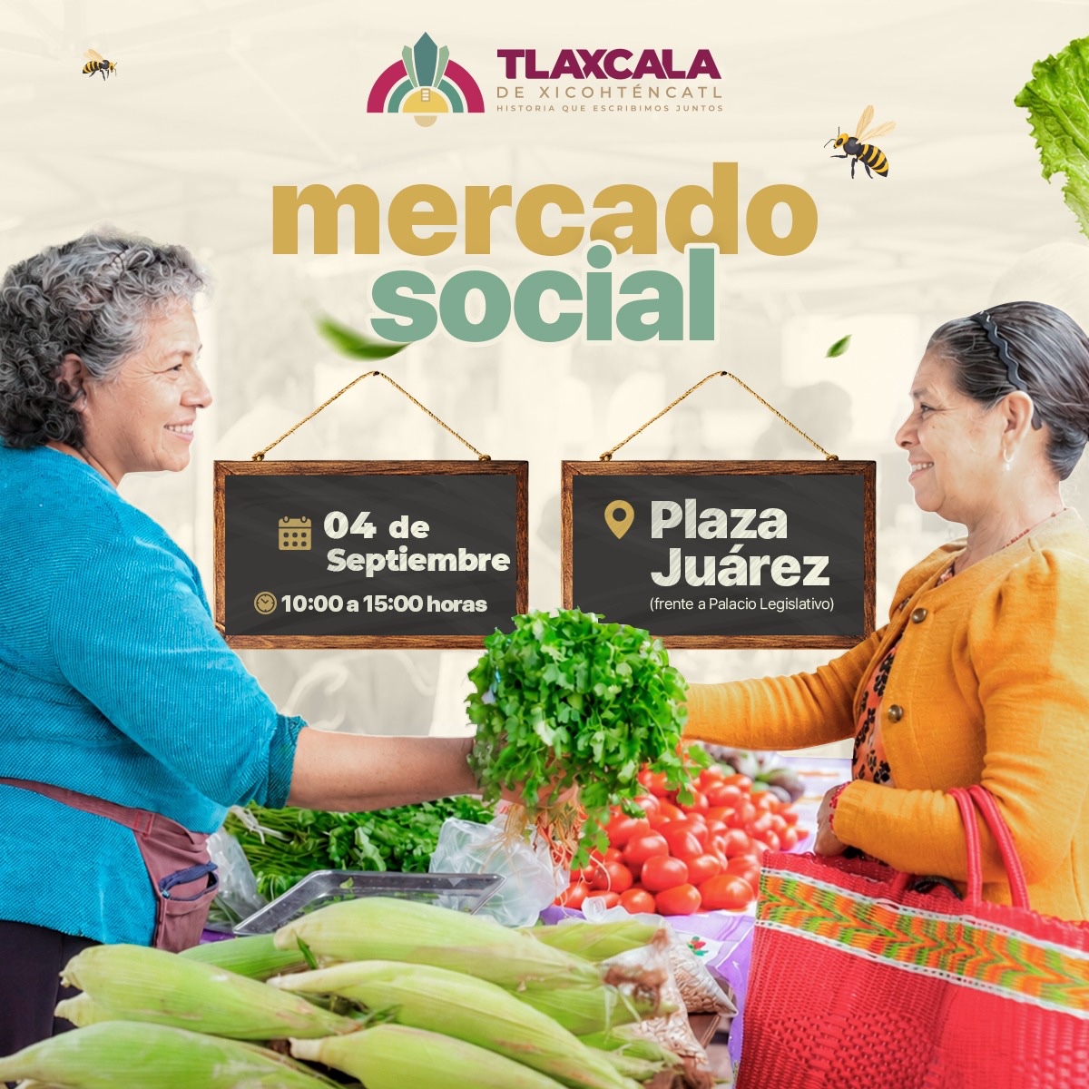 MERCADO SOCIAL EN PLAZA JUÁREZ UNA OPORTUNIDAD PARA CONSUMIR Y APOYAR A PRODUCTORES DE LA REGIÓN