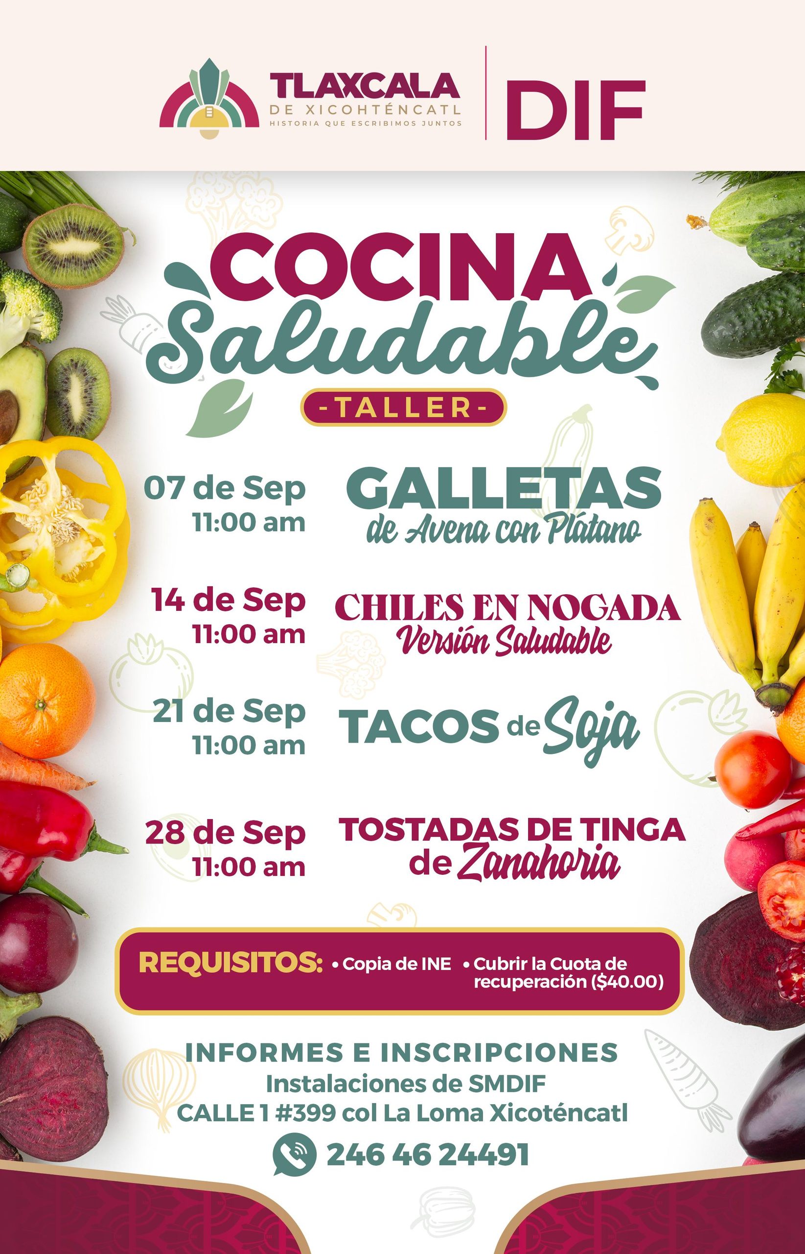 INVITA AYUNTAMIENTO DE TLAXCALA LOS TALLERES DE COCINA QUE ORGANIZA EL SMDIF