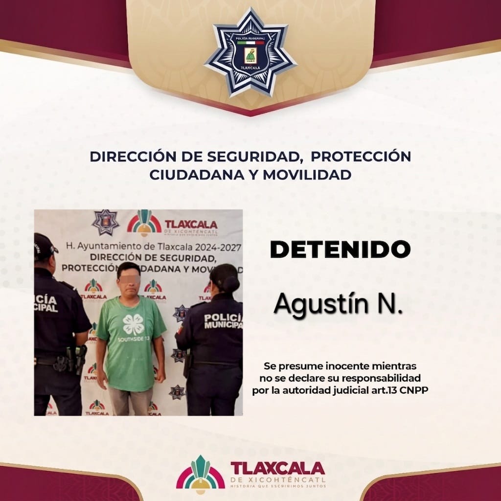 POLICÍA MUNICIPAL DE TLAXCALA SALVA A UNA MUJER DE SU VIOLENTADOR QUE CONTABA CON ORDEN DE RESTRICCIÓN