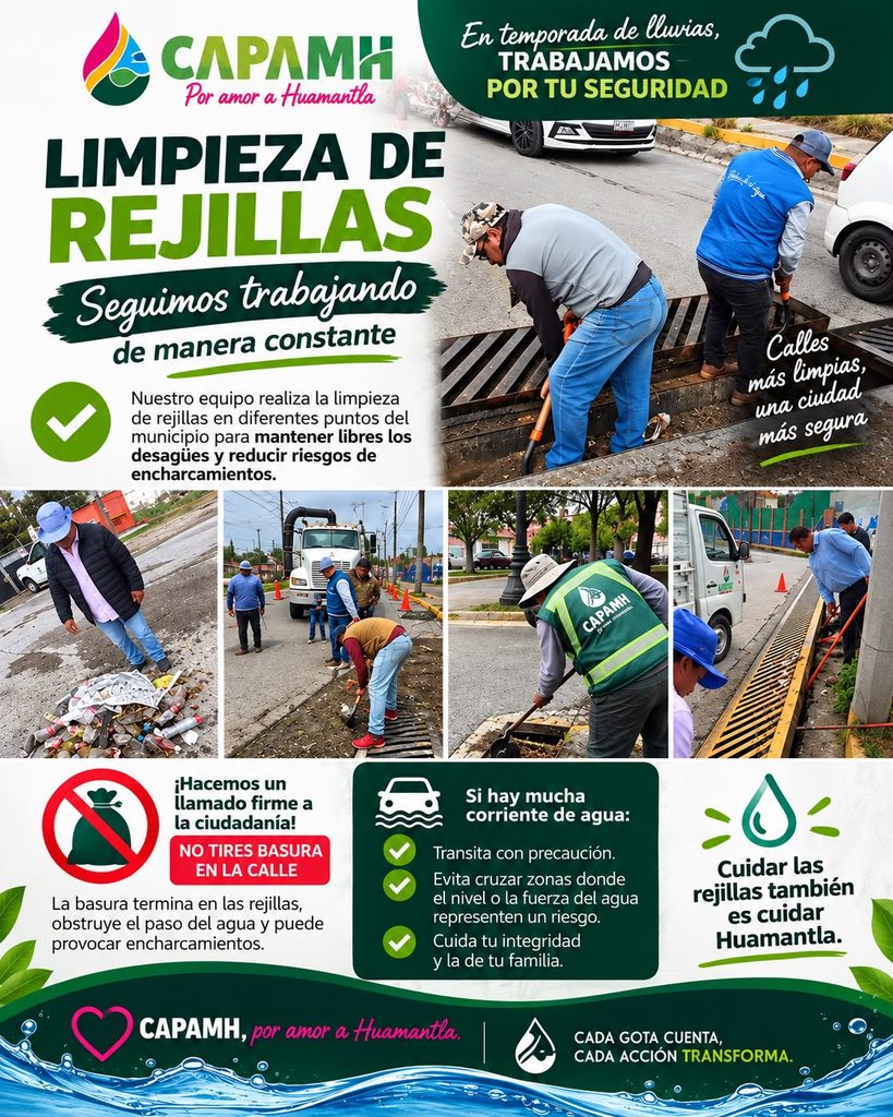 EN TEMPORADA DE LLUVIAS, CAPAMH NO BAJA LA GUARDIA.