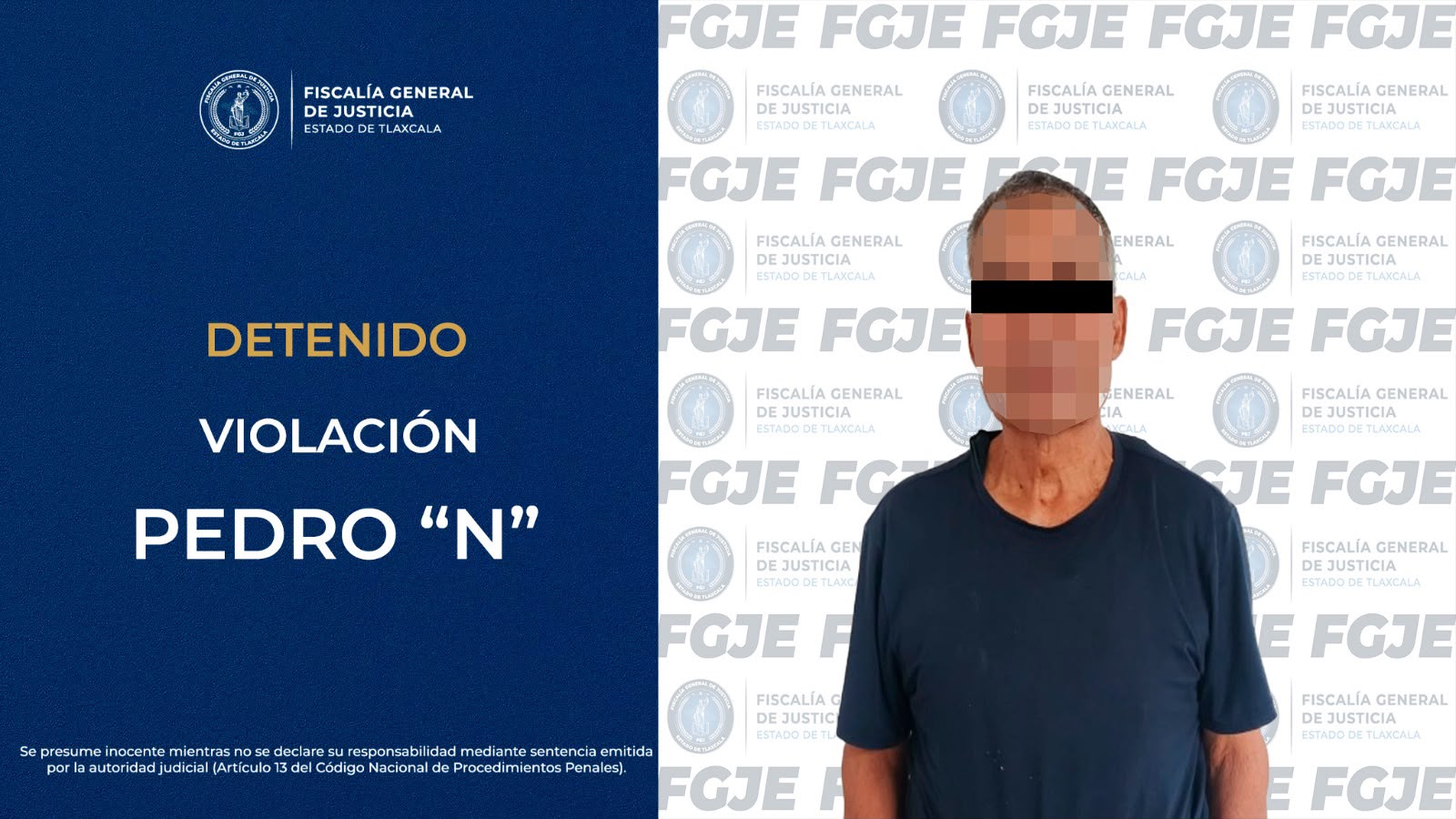 APREHENDE FGJE A HOMBRE POR VIOLACIÓN.