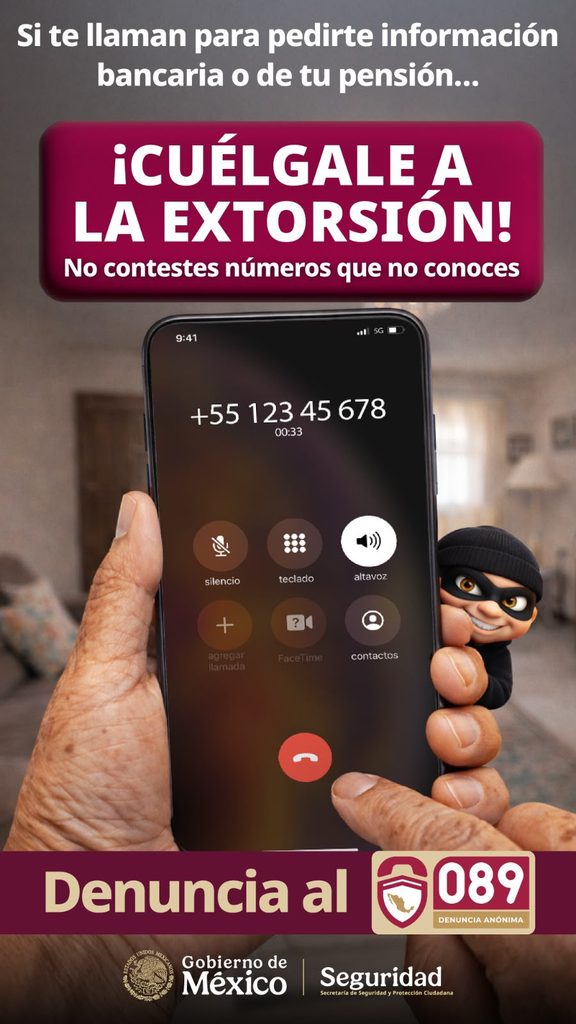 GOBIERNO MUNICIPAL DE HUAMANTLA HACE UN LLAMADO A PREVENIR Y DENUNCIAR LA EXTORSIÓN