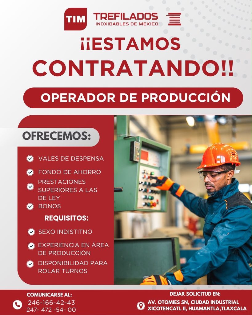 ¡NUEVA VACANTE DISPONIBLE EN HUAMANTLA!