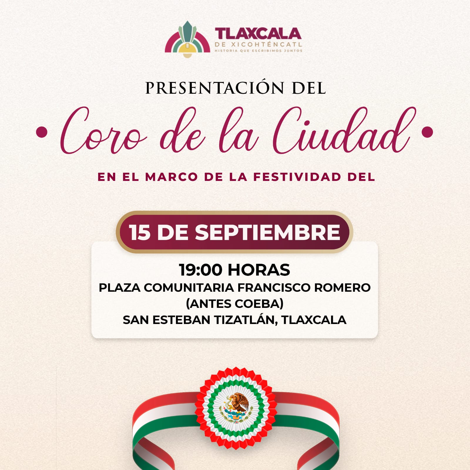 EL CORO DE LA CIUDAD Y EL ENSAMBLE YOLOXÓCHITL PONDRÁN EL SABOR MEXICANO A LAS FIESTAS PATRIAS