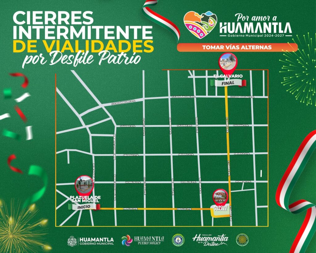 AYUNTAMIENTO DE HUAMANTLA PREPARA DESFILE CÍVICO DEL 16 DE SEPTIEMBRE