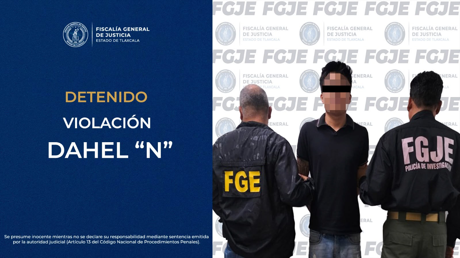 DETIENE FGJE EN TIJUANA A HOMBRE ACUSADO DE VIOLACIÓN CONTRA UNA MENOR DE EDAD