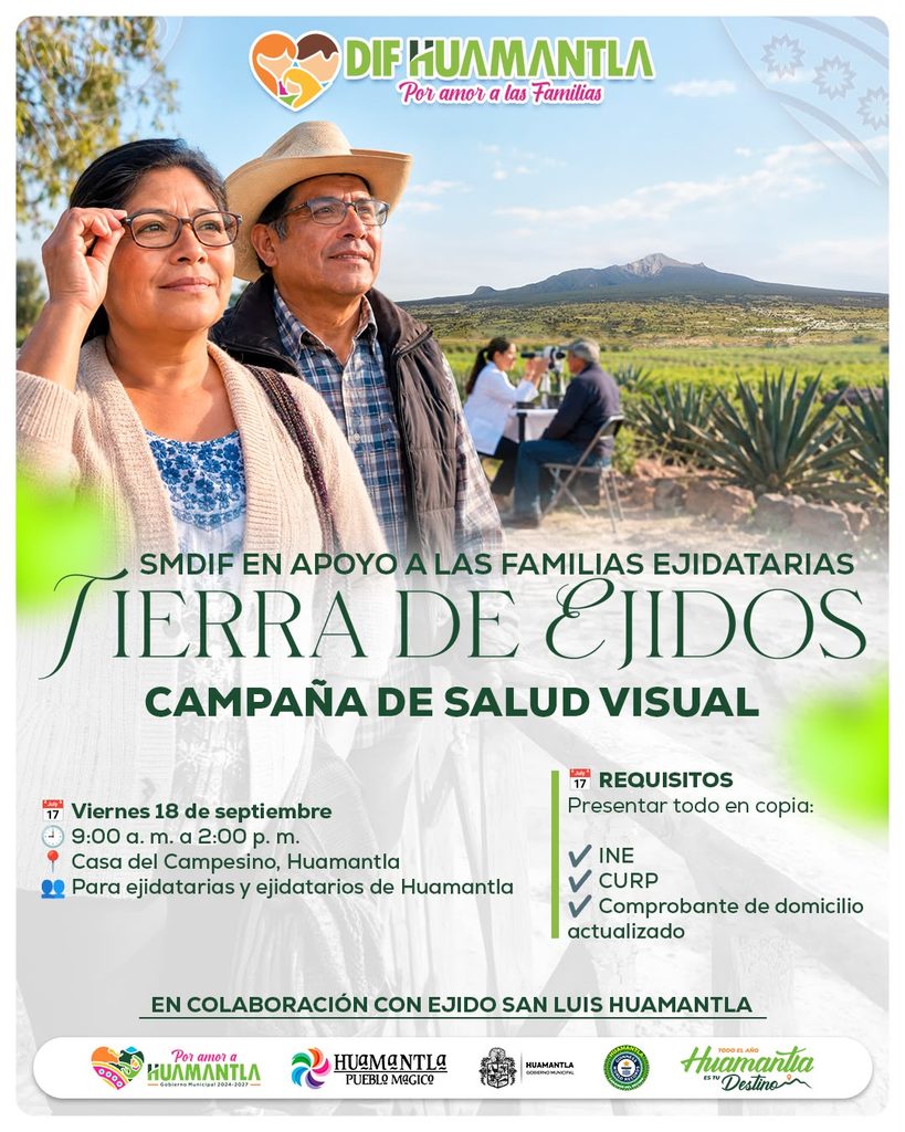 ROCÍO HERNÁNDEZ IMPULSA CAMPAÑA DE SALUD VISUAL PARA FAMILIAS EJIDATARIAS DE HUAMANTLA