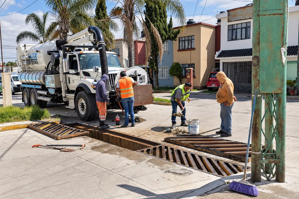 BRIGADAS MUNICIPALES ATIENDEN REJILLAS Y REALIZAN LABORES DE LIMPIEZA EN ACUITLAPILCO