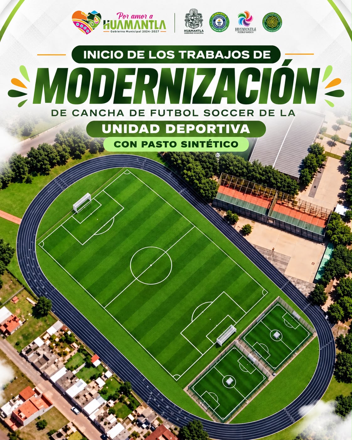 HUAMANTLA INICIA TRABAJOS DE MODERNIZACIÓN EN LA UNIDAD DEPORTIVA