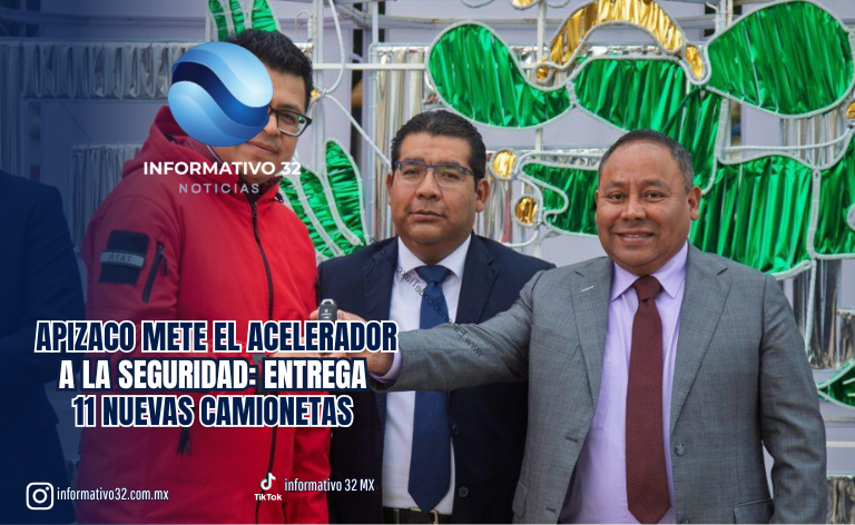 APIZACO METE EL ACELERADOR A LA SEGURIDAD: ENTREGA 11 NUEVAS CAMIONETAS PARA REFORZAR VIGILANCIA