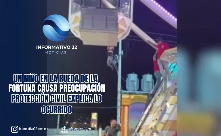 NIÑO EN LA RUEDA DE LA FORTUNA CAUSA PREOCUPACIÓN; PROTECCIÓN CIVIL EXPLICA LO OCURRIDO