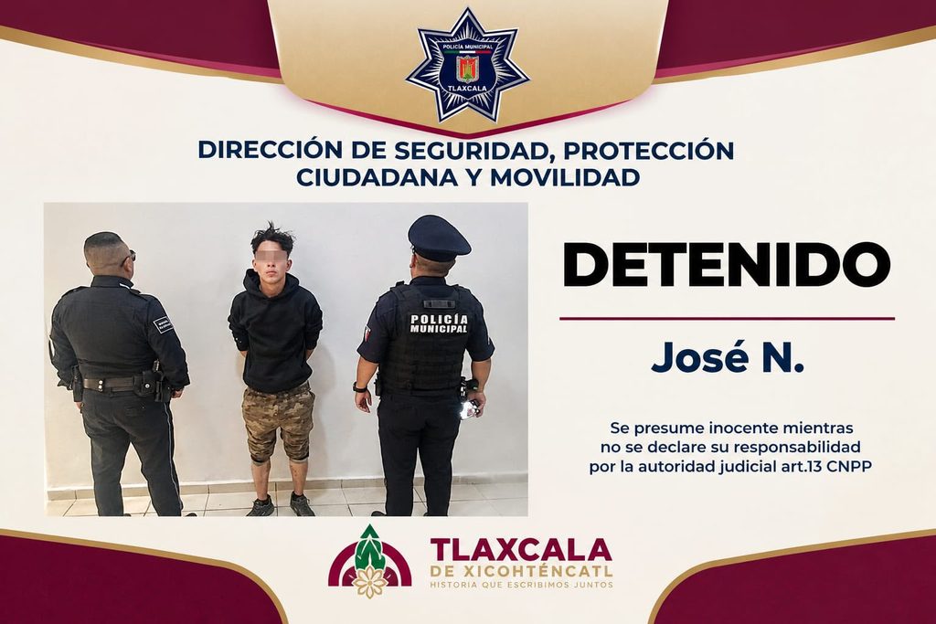 POLICÍA MUNICIPAL DE TLAXCALA APOYA CUMPLIMIENTO DE ORDEN DE APREHENSIÓN EN LA JOYA