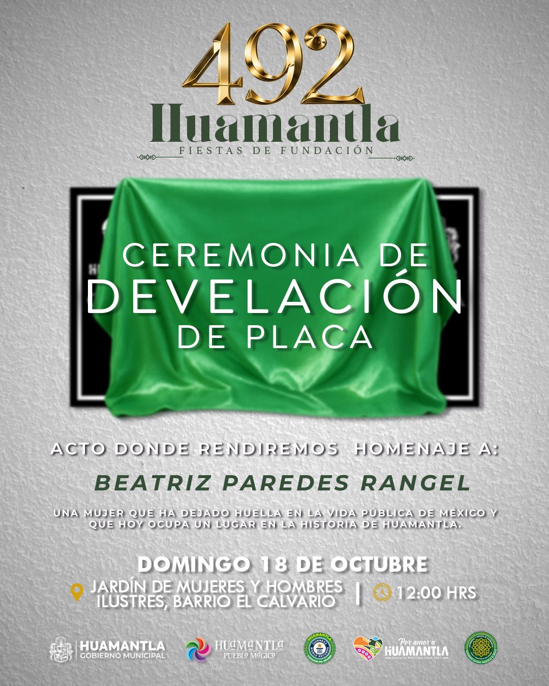 HUAMANTLA HONRARÁ LA TRAYECTORIA DE BEATRIZ PAREDES RANGEL CON DEVELACIÓN DE PLACA CONMEMORATIVA