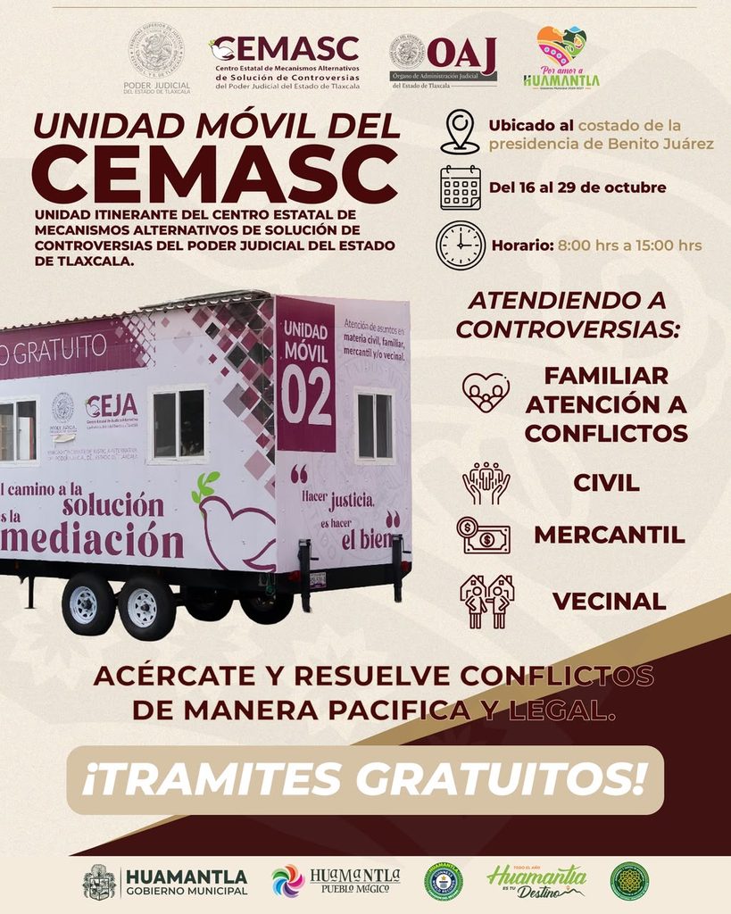 LLEGA A LA COMUNIDAD DE BENITO JUÁREZ EN HUAMANTLA, LA UNIDAD MÓVIL DEL CEMASC CON SERVICIOS GRATUITOS