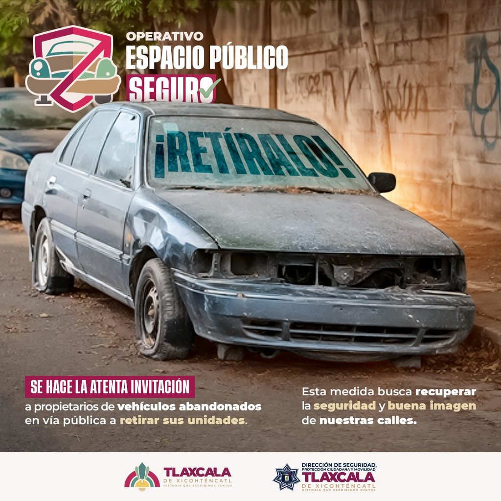 AYUNTAMIENTO DE TLAXCALA PONDRÁ EN MARCHA OPERATIVO PARA RECUPERAR ESPACIOS PÚBLICOS CON RETIRO DE VEHÍCULOS CHATARRA