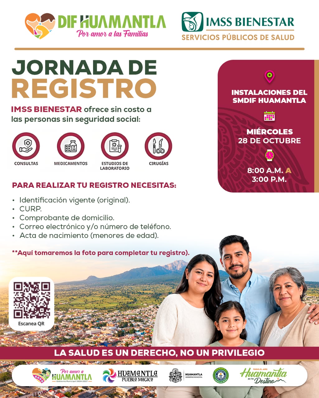 SMDIF HUAMANTLA INVITA A JORNADA GRATUITA DE REGISTRO AL IMSS BIENESTAR